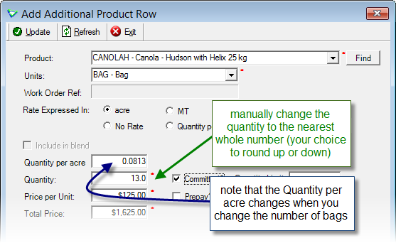 manually change quantity