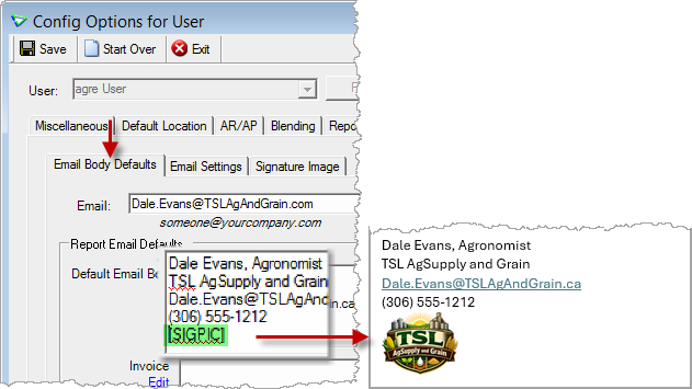 File > Config Options > User