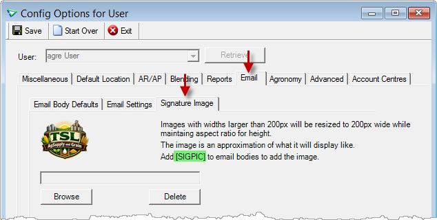 File > Config Options > User