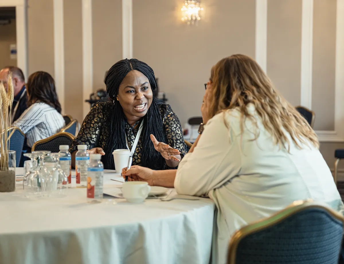 Attendees connecting