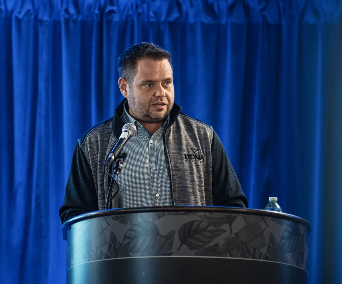 Speaker at podium
