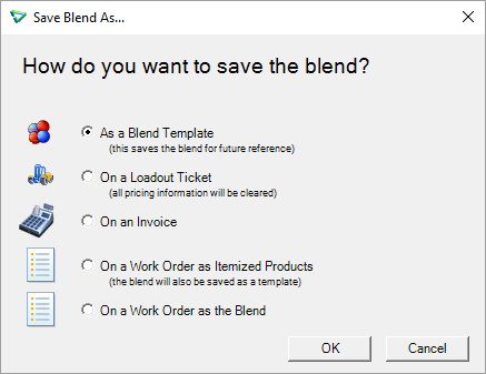 agrē iBlend save blend options