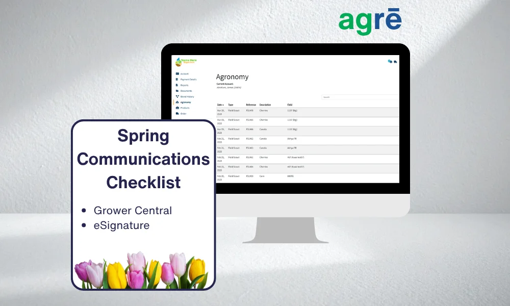 Grower communication tools in agrē