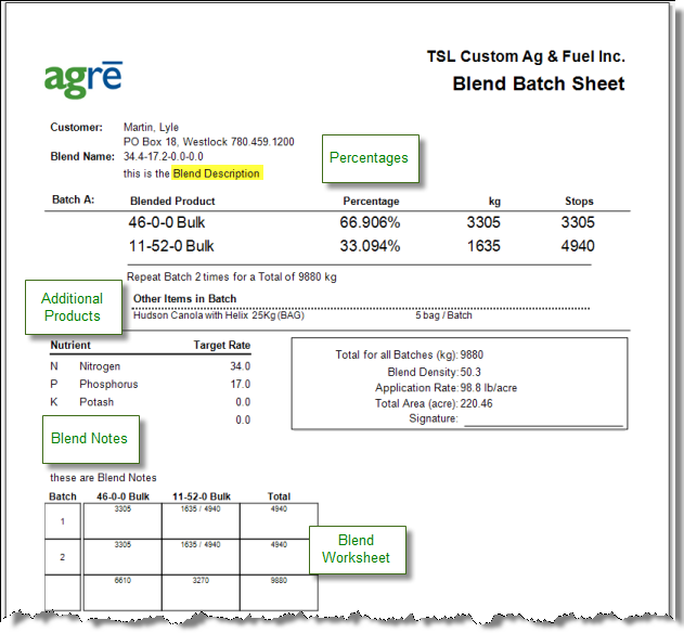 batch sheet report